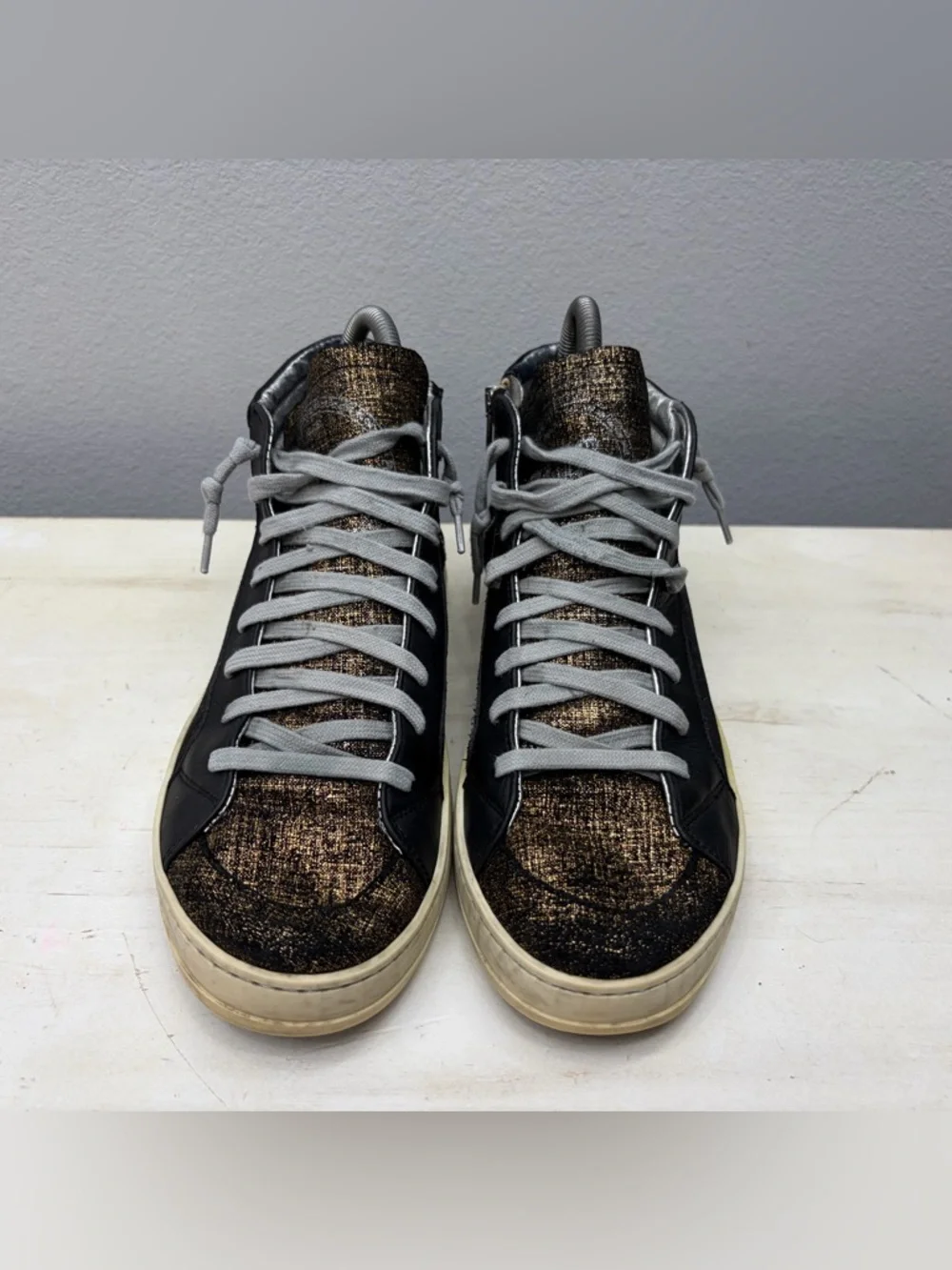 P448 Skate Leather High Top Zip Sneakers Size 39